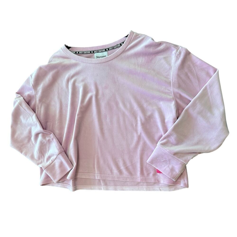 NWT Juicy Couture Velvet Crop Sweatshirt Womens 1X Plus Casual Comfy Loungewear
